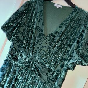 Baltic Born Green Velvet Maxi Dress